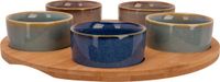 Cosy&Trendy Serveerplank - Ø25x1cm - Bamboe + 5 Bowls