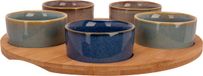 Cosy&Trendy Serveerplank - Ø25x1cm - Bamboe + 5 Bowls