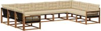 vidaXL - Acacia Hout Bank Loungeset - 9 Zitplekken - Natuurlijk en Beige