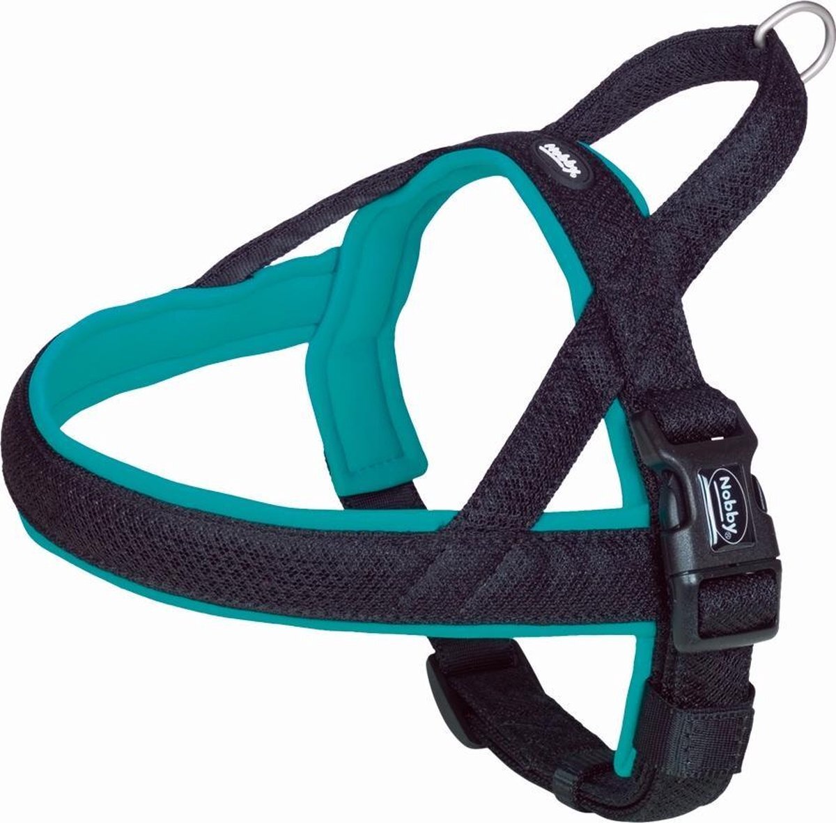 Nobby norwegian tuig mesh preno turquoise - S/M - buikband 38-50 cm + borstband 36 cm - breedte 20/25 mm turquoise