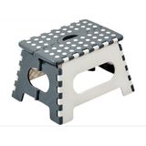 Decopatent Opstapje - Trapje - Keukentrapje opvouwbaar - Krukje inklapbaar - Huishoudtrapje - Campingkrukjes - Afm 35 x 27 x 22Cm - Wit/Grijs