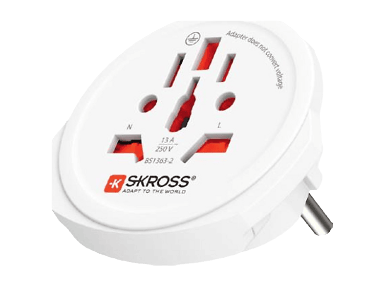 SKROSS World to Europe nieuwe versie, compacte adapterstekker, universele reisadapter voor Europa, eurostekker