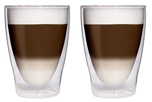 Filosa Feelino Dubbelwandige latte macchiato-glazen, cocktailglazen, ijsthee-glazen, sap- en waterglazen, 2 x 280 ml edele thermoglazen met zweefeffect, 2 x 280 ml