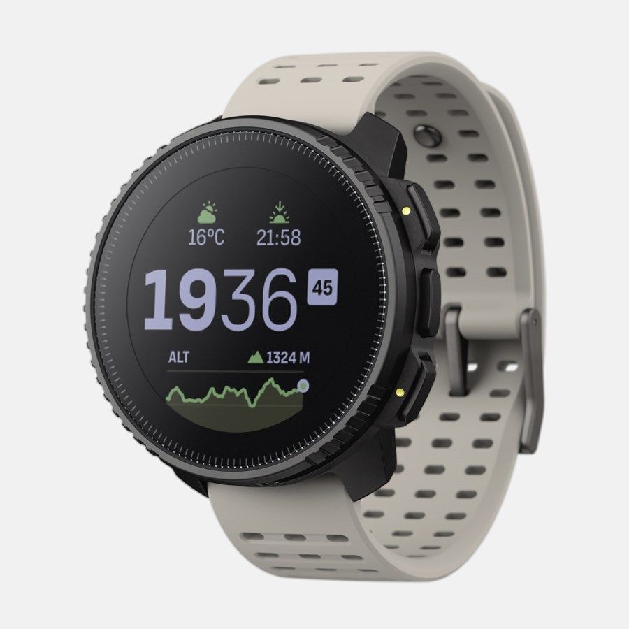 Suunto Vertical GPS Smartwatch - 1.4" Dot-matrix Display, Sapphire Glass, 49mm, Black Case, Sand Band, S/M Size, GPS, Heart Rate Monitor, Multisport Mode, Up to 60 Days Battery Life