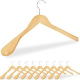 Merkloos Relaxdays Kledinghanger - hout - set van 10 - brede schouders - natuur