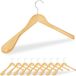 Merkloos Relaxdays Kledinghanger - hout - set van 10 - brede schouders - natuur