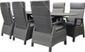 AVH-Collectie San Francisco Tunis dining tuinset 240x100xH76 cm 7 delig verstelbaar antraciet keramiek
