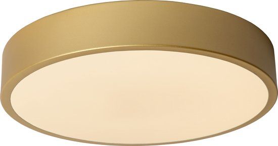 Lucide UNAR Plafonnière - Ø 30 cm - LED 3 StepDim - 1x18W 2700K - Mat Goud / Messing