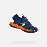 Geox Borealis Jongens Sandalen - Koningsblauw/Oranje - Maat 35