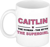 Bellatio Decorations naam cadeau mok - Caitlin - Woman Myth Supergirl - koffiemok - 300 ml - collega - moederdag
