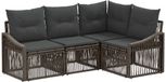 vidaXL Tuinbank - Set - 4 zitplekken - Grijs - Polyrattan
