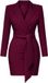 LARICA Jurk - Lange Mouw - Rits - Effen Bordeaux XL