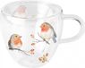 Ambiente Dubbelwandig theeglas - Robin Family - 250ml