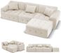 COMHOMA Canapé d'angle convertible beige
