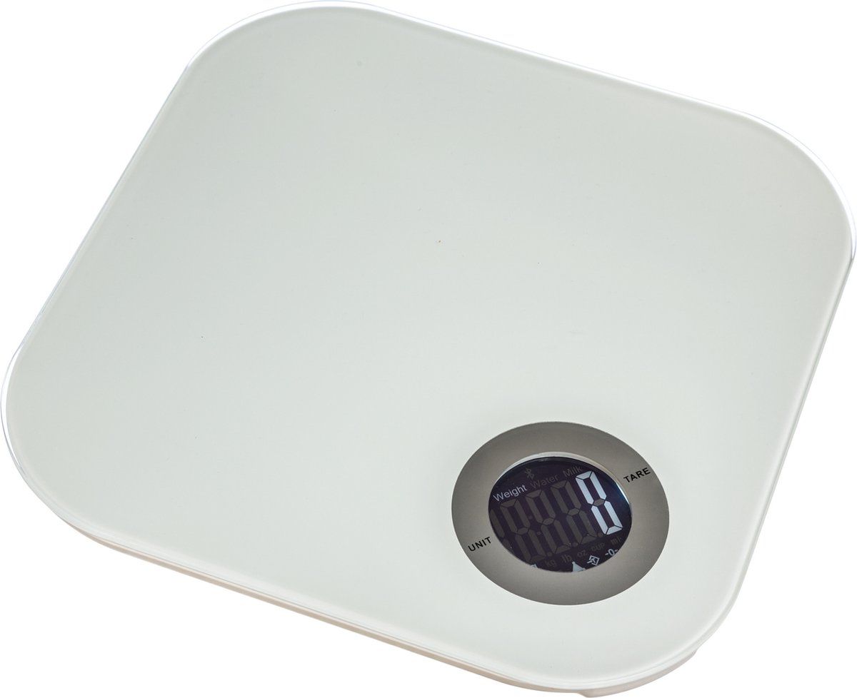 5five Digitale keukenweegschaal - Kunststof/glas - Wit - 21 x 2 cm - Elektrisch