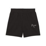 PUMA Essentials Script short met hoge taille voor Dames, Zwart, Maat XS