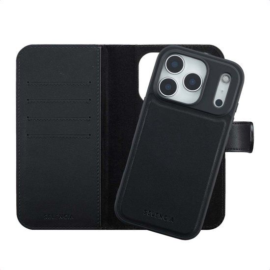 Selencia Olyn Uitneembare Bookcase met MagSafe voor de Apple iPhone 17 Pro - Zwart