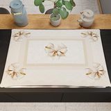 PETTI Artigiani Italiani Fornuisafdekplaat, fornuisafdekking voor keuken, fornuisafdekking met digitale druk, strik, beige, 100% Made in Italy