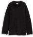 Tom Tailor - Oversized gebreide trui met glittereffect - Maat XL - black lurex knit