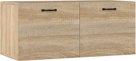 vidaXL Wandkast 80x36,5x35 cm bewerkt hout sonoma eikenkleurig