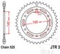 JT-Tandwielen Jt Sprockets 525 Jtr3.42 Steel Achtertandwiel Zilver 42t
