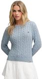 Superdry - Essentials SD&CO Kabelgebreide Trui Dames Blauw Fog XS