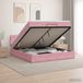 Prolenta Maison Exclusive Lit Ottoman exclusif, avec matelas et éclairage LED rose, dimensions 160 x 200 cm, revêtement en velours