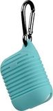 AirPods 360 graden hoes, siliconen hoes, beschermende tas, oplaadhoes, compatibel met AirPods hoofdtelefoon, 2e en 1e generatie, turquoise