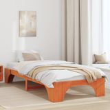 vidaXL Bedframe Massief Grenenhout Wasbruin 100 x 200 cm