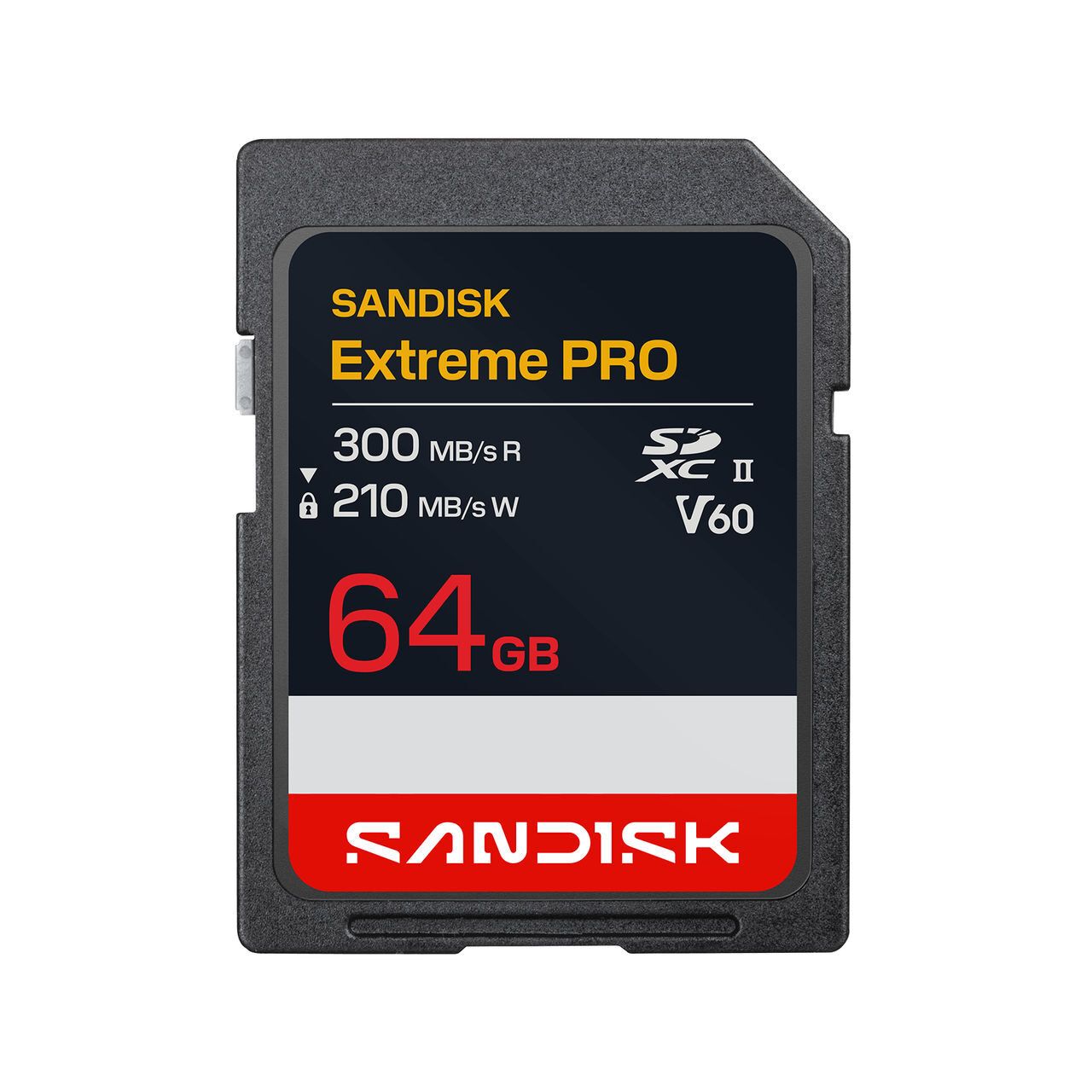 SanDisk 64GB SDXC Extreme Pro 210MB/s V60 UHS-II geheugenkaart