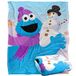 Sesam Street Furry Friends Forever Cookie Monster Sneeuwman Kids Silky Touch Deken, 152 x 127 cm
