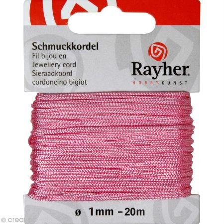 RAYHER 8947316 Sieradenkoord, ø 1 mm, SB-kaart 20 m, rosé