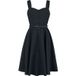 Voodoo Vixen Frenchie Flare Halter Dress - Zwart