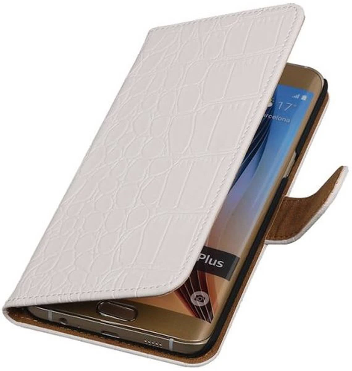 Best Cases Krokodil Wit Hoesje - Samsung Galaxy S6 edge Plus - Book Case Wallet Cover Beschermhoes Gratis verzending & retour Bestellen en betalen via bol.com