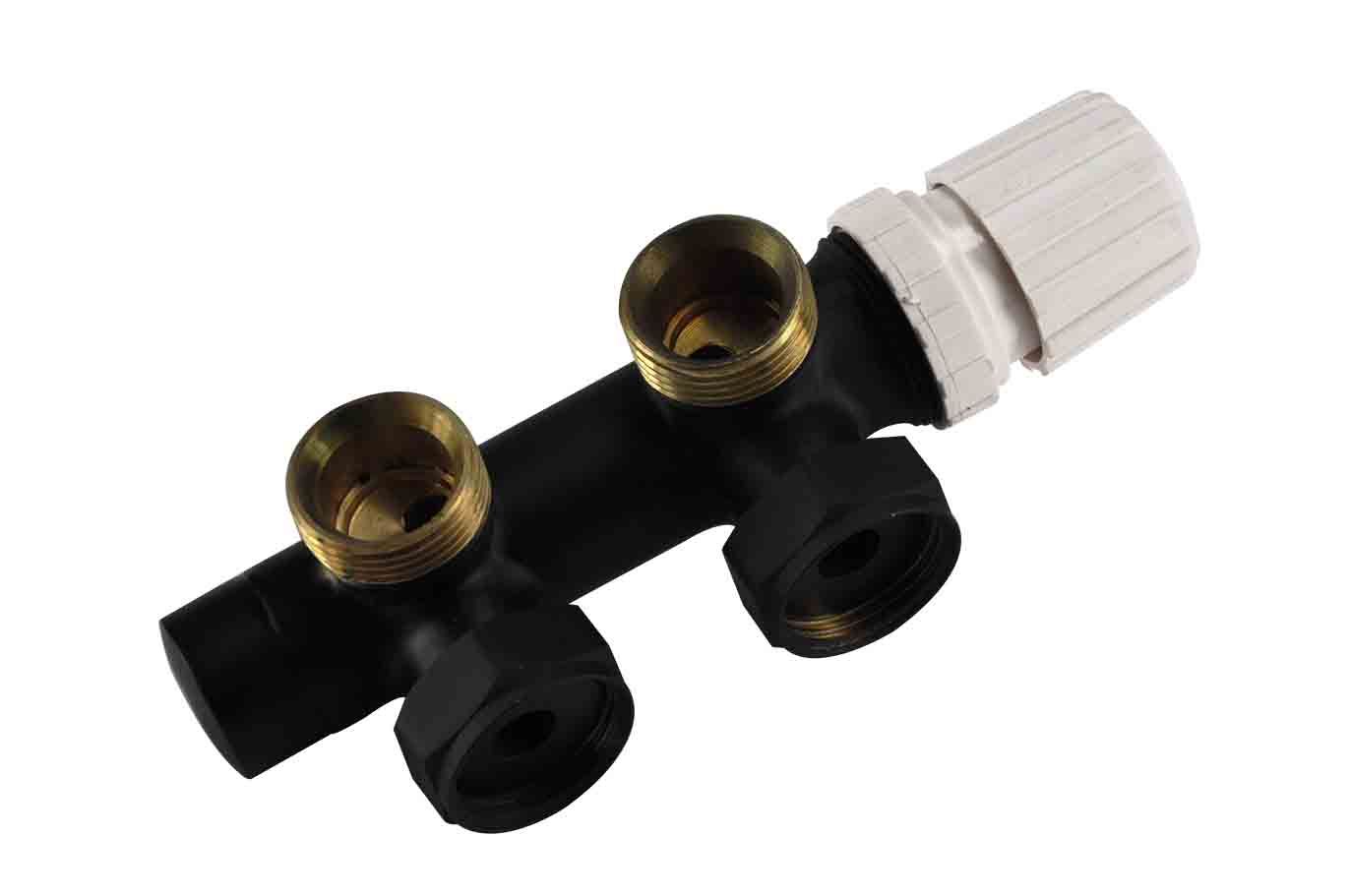 Wiesbaden Riko thermostatisch onderblok haaks rechts mat zwart - 8719323039193