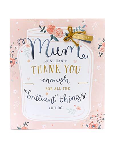UK Greetings Moederdag Kaart Dank U Mama - Dank U Mama Kaart Op Moederdag - Mooie Moederdag Kaart Voor Mama - Mama Kaarten Voor Moederdag - Moederdag Cadeaus Kaart - Gelukkige Moederdag Kaart