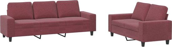 vidaXL 3201904 Loungeset Stof Wijnrood