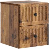 vidaXL Muurbevestigde Nachttafel Oud hout 33 x 34,5 x 40 cm