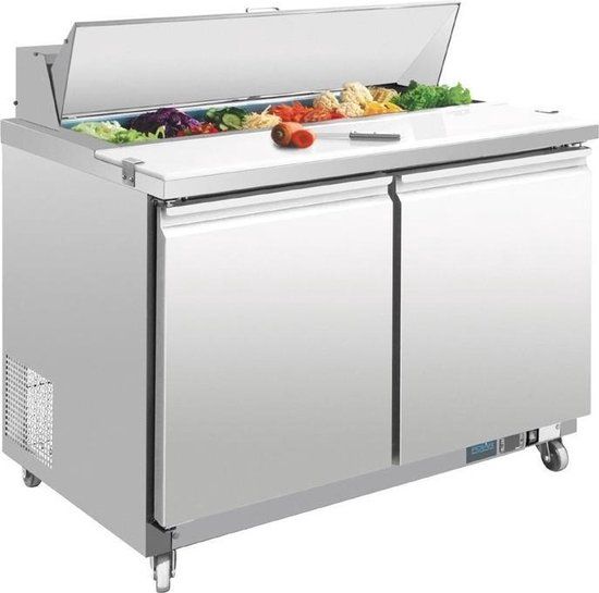 Polar U-serie 2-deurs gekoelde saladette 405L - RVS - GD882