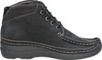 Wolky Dames Hoge veterschoenen 06242 Roll Shoot Zwart