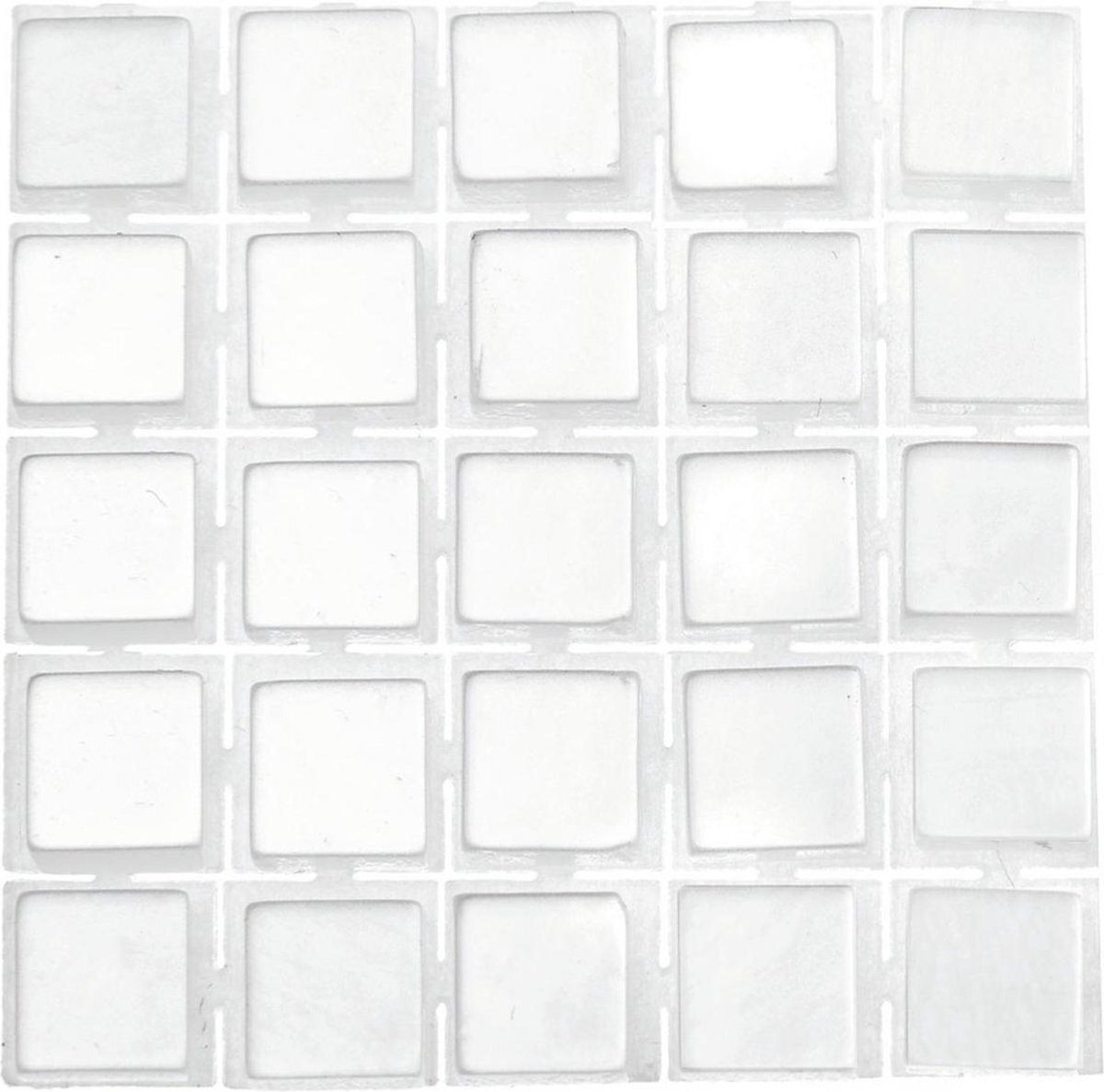 Glorex Hobby 119x stuks mozaieken maken steentjes/tegels kleur wit met formaat 5 x 5 x 2 mm