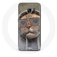 Maniacase Hoesje voor Samsung Galaxy S7 Edge Kat met capuchon grappige foto Dieren