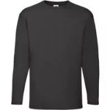Fruit of the Loom Valueweight T-shirt à manches longues Noir XL