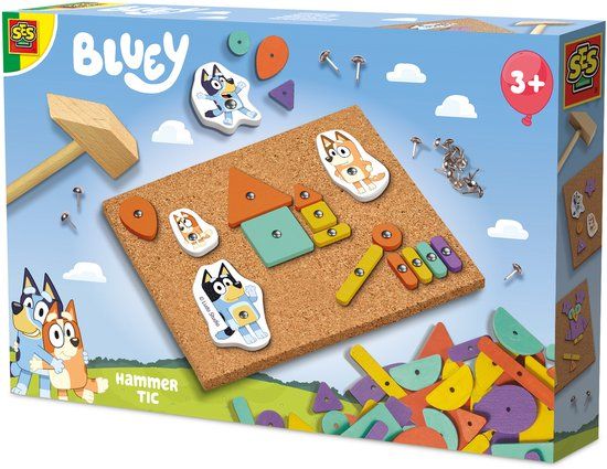 SES Creative Bluey - Hamertje tik - Houten Vormpjes en Figuren - Vanaf 3 Jaar