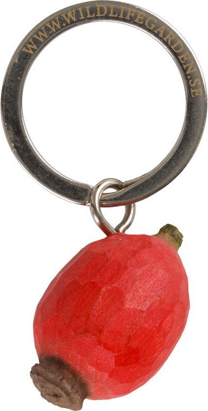 Wildlife Garden Keyring Rosehip - Red/Orange - Wood