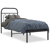 VidaXL Cadre de lit avec tête de lit métal noir 90x190 cm