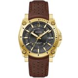 Bulova Precisionist Icon 97B216 Horloge - Leer - Bruin - Ø 40 mm