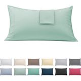 ECOMMERC3 Set van 2 kussenslopen, 45 x 100 cm, extra zacht en comfortabel, groen, gemaakt in Spanje, ademend, gemakkelijk te wassen