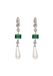 NAEMI Drop Earrings Vrouwen Koper Silver Green White Parel