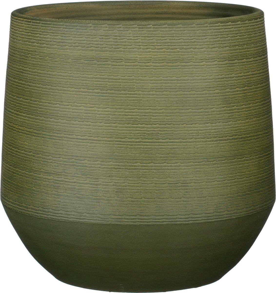 Mica Decorations - Plantenpot/bloempot - terracotta - donkergroen relief - D37/H34 cm
